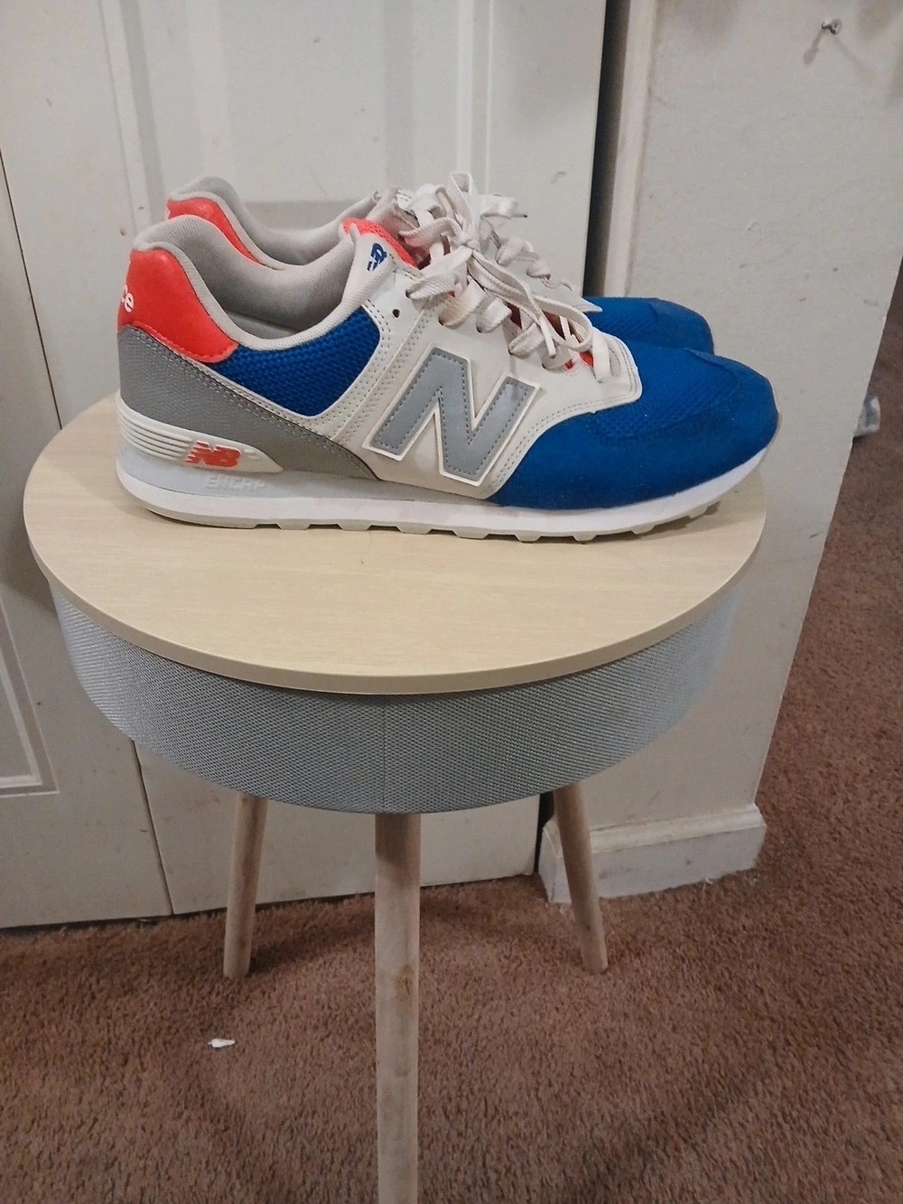 New Balance Blue & Coral 574 Classic Sneaker